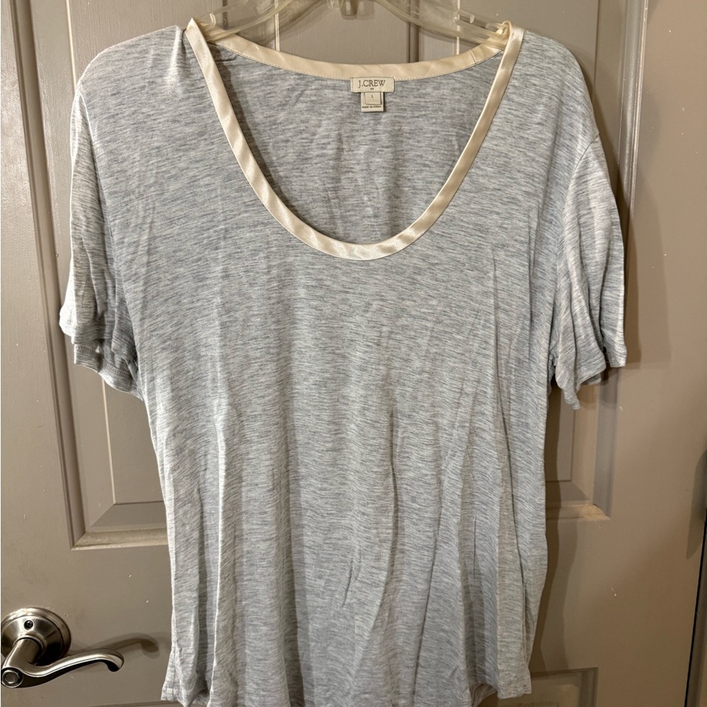 J. Crew | Satin Trim Tshirt